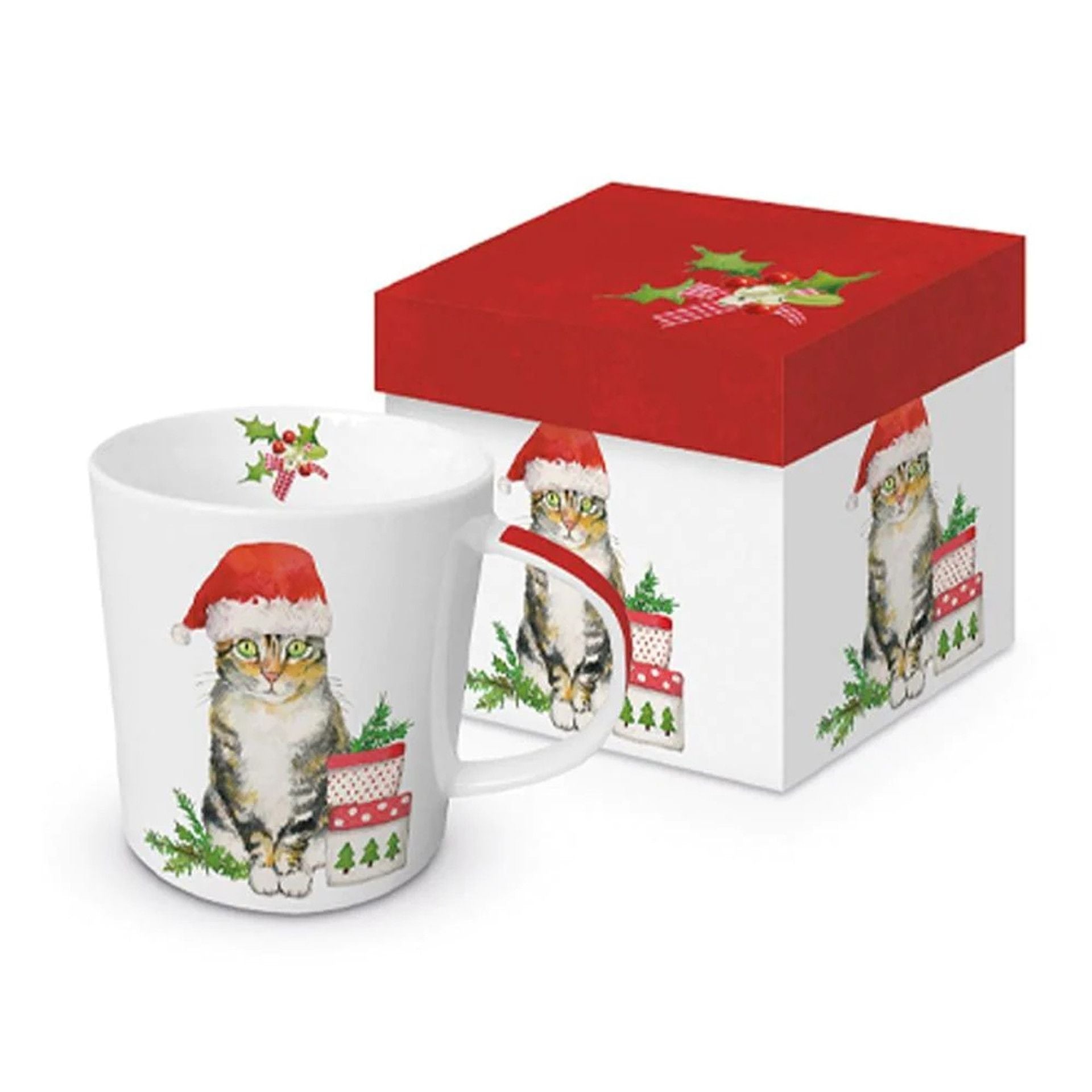Tasse avec boîte - Chat chapeau de Noël - PaperProducts Design