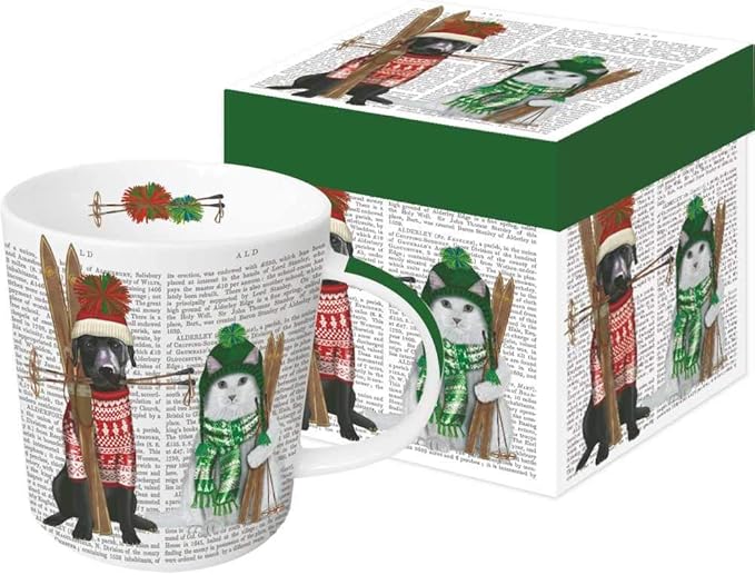 Mug with box - Cats and skis - PaperProducts Design