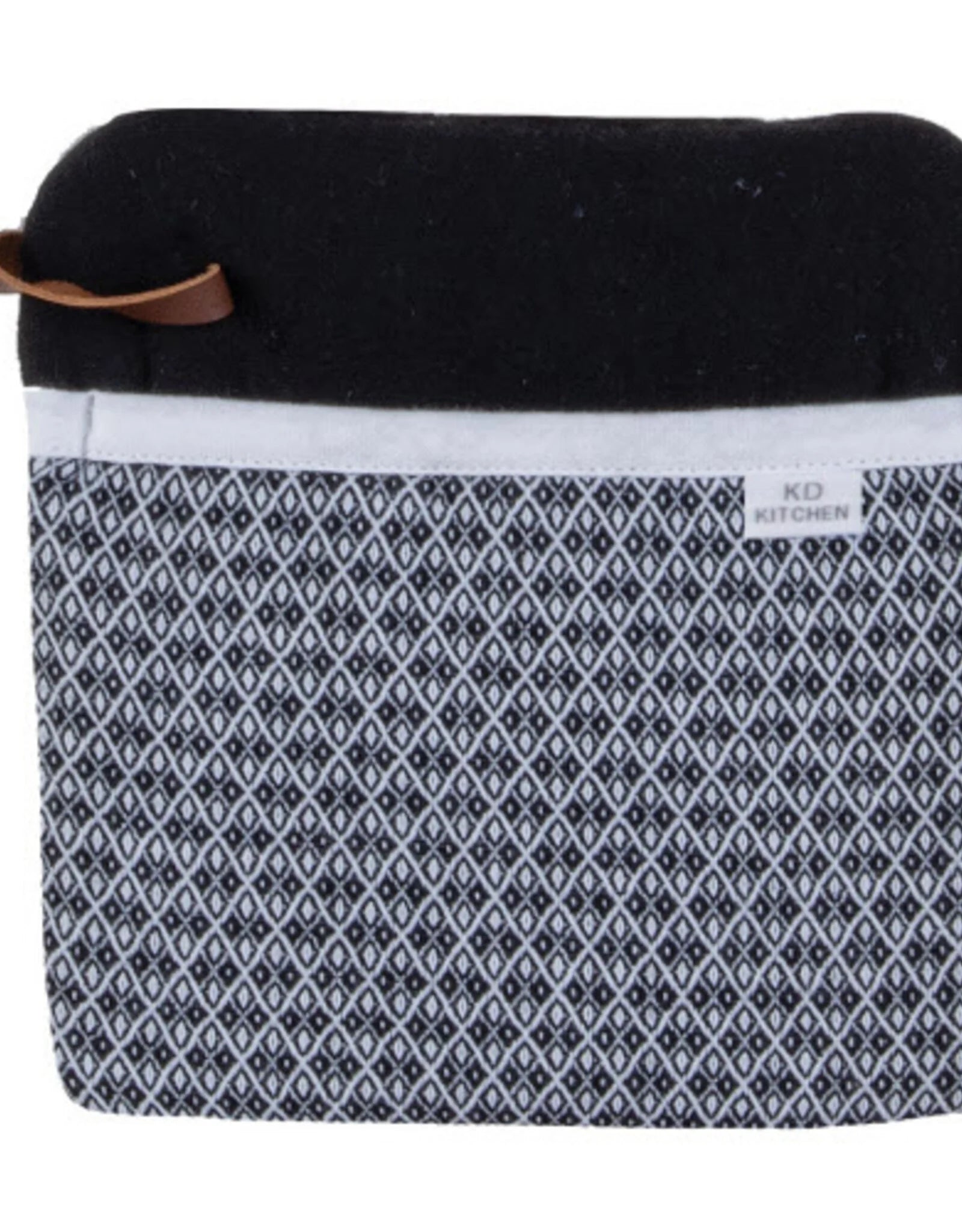 Square oven mitt - black &amp; white - KD Design