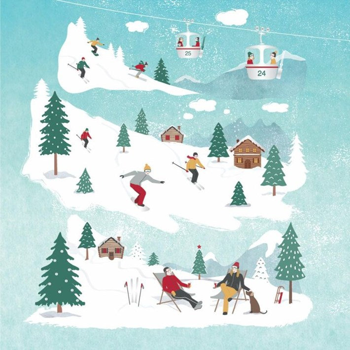 Napkins cocktails carrées - Skieurs - PaperProducts Design