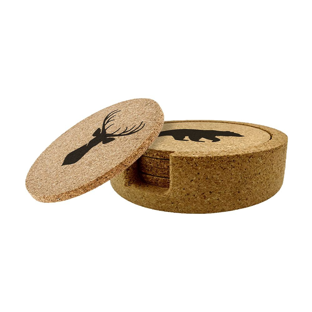 Ensemble de 4 sous-verres en liège - Imprimé Muskoka