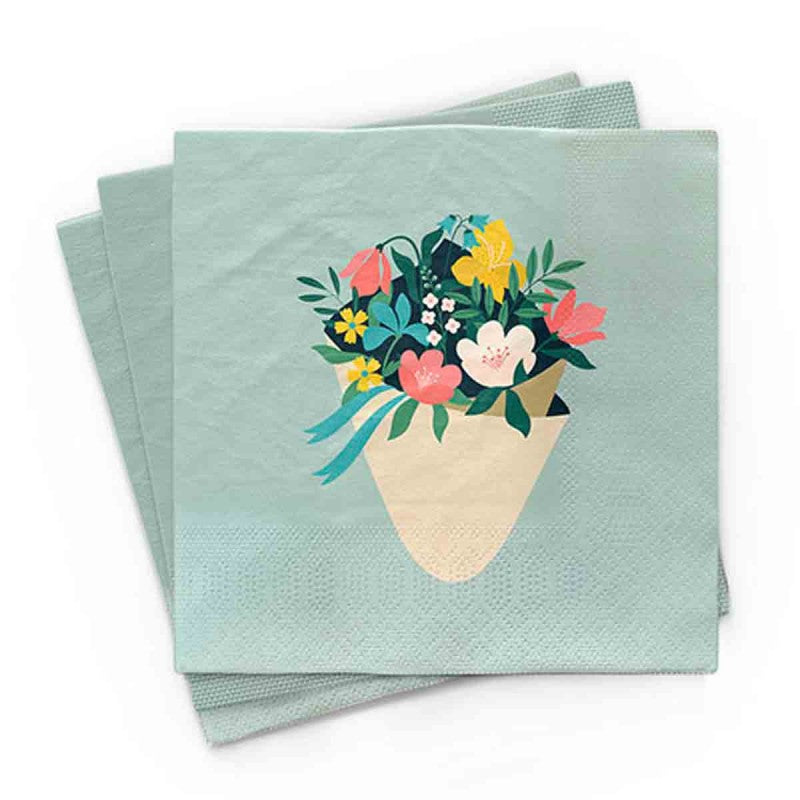 Bamboo Napkin - Fleurs pour toi - Chic Mic