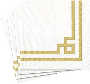 Serviettes Rive gauche Or et blanc