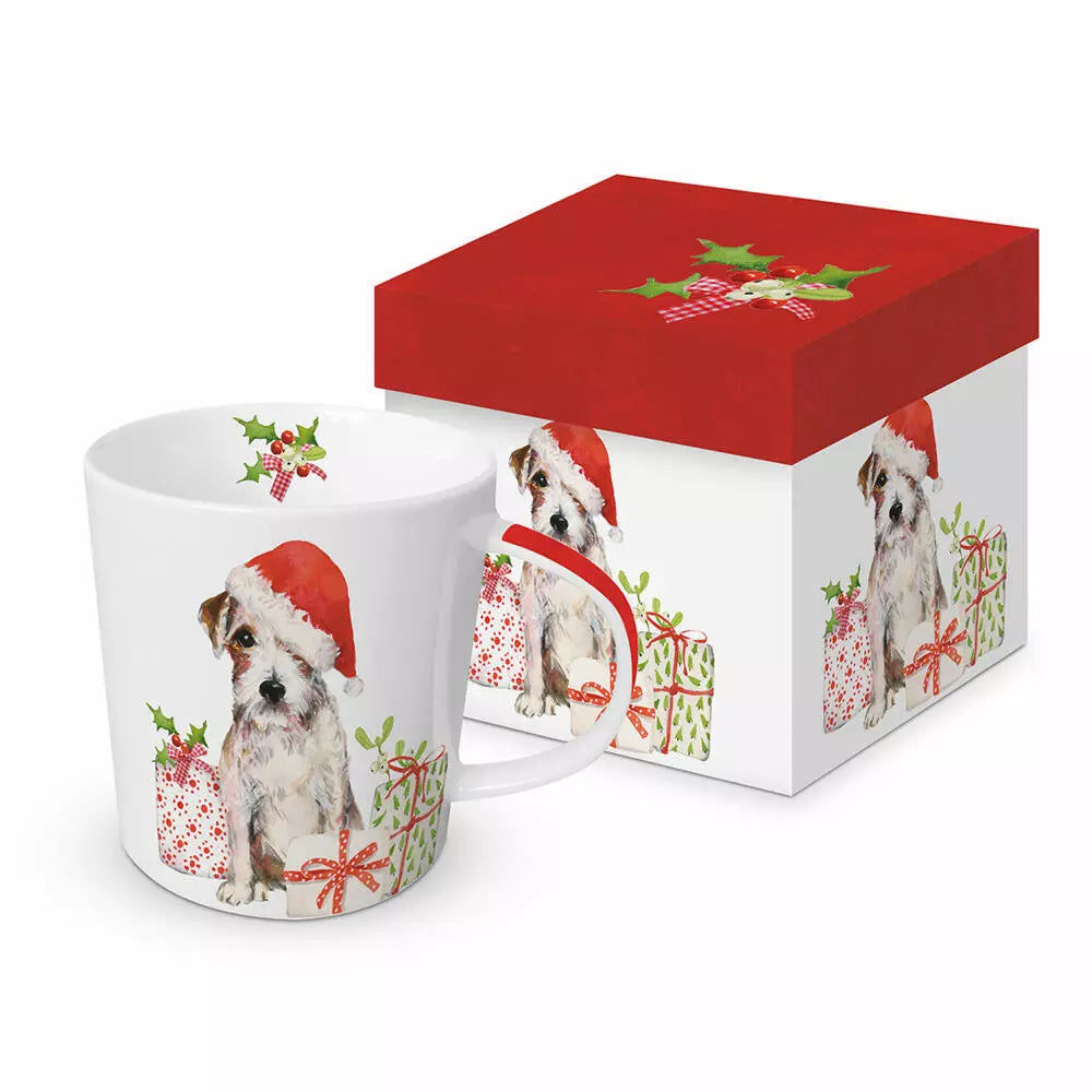 Tasse avec boîte - Chien et cadeaux de Noël - PaperProducts Design