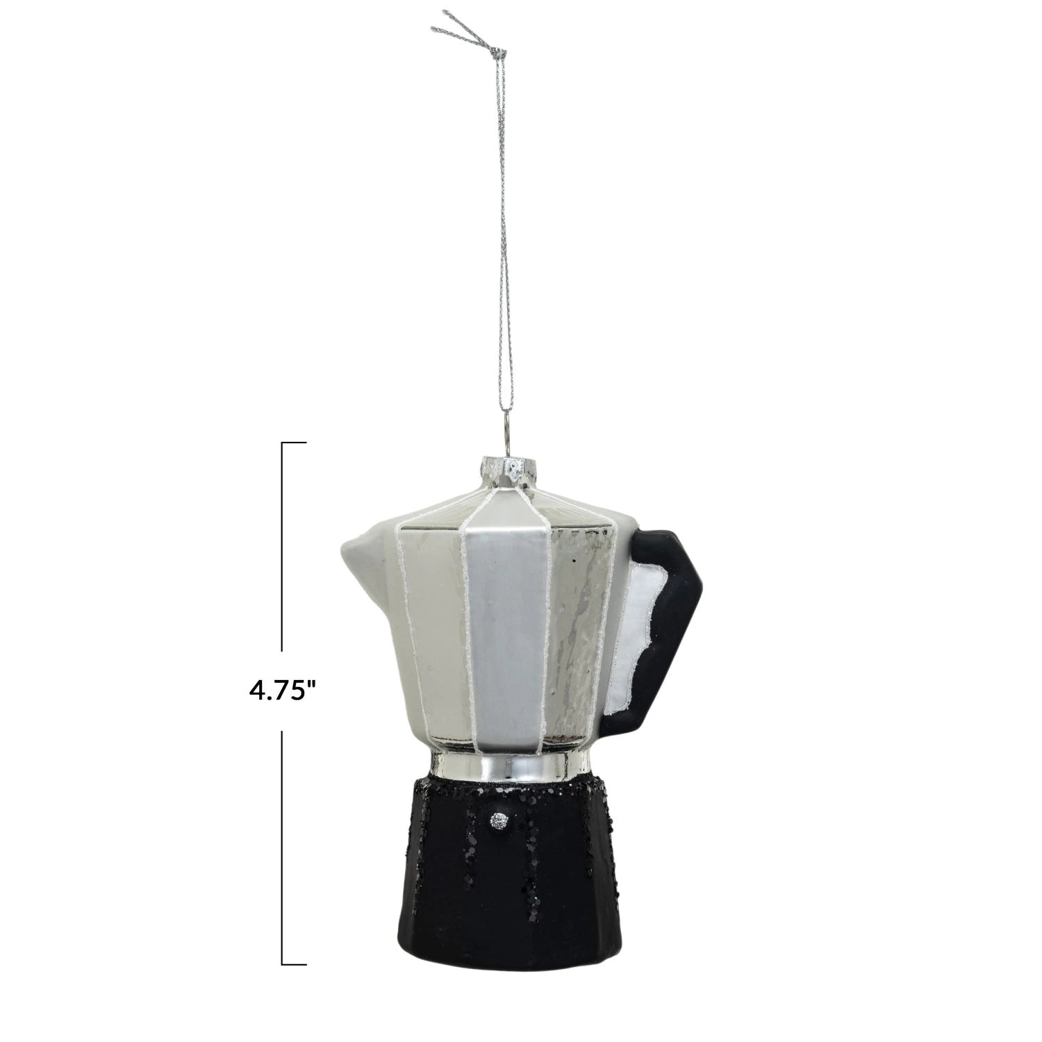 Ornament - Blue espresso coffee maker - Creative Coop