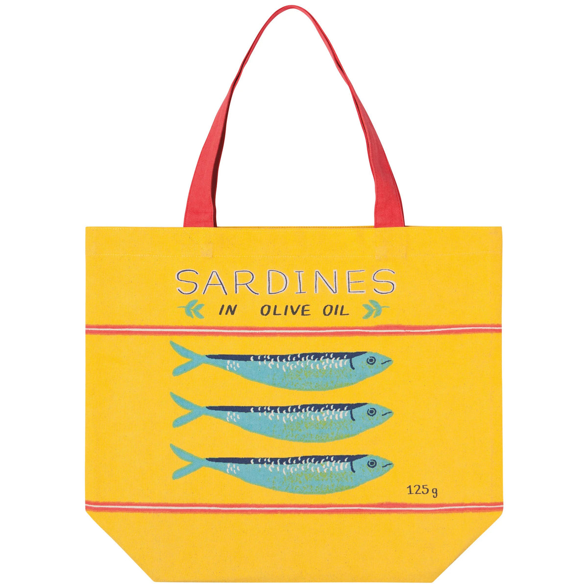 Yellow tote bag with sardine pattern - Del Mar - Danica