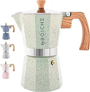 Italian "stone" green coffee maker - Milano model - 6 cups - Grosche