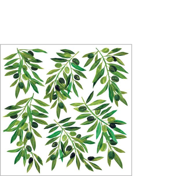 Serviettes cocktails 25x25cm - Branches d'olivier - Paperproducts Design