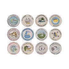 Assiette ronde vintage peinte à la main - Italie - Creative Coop