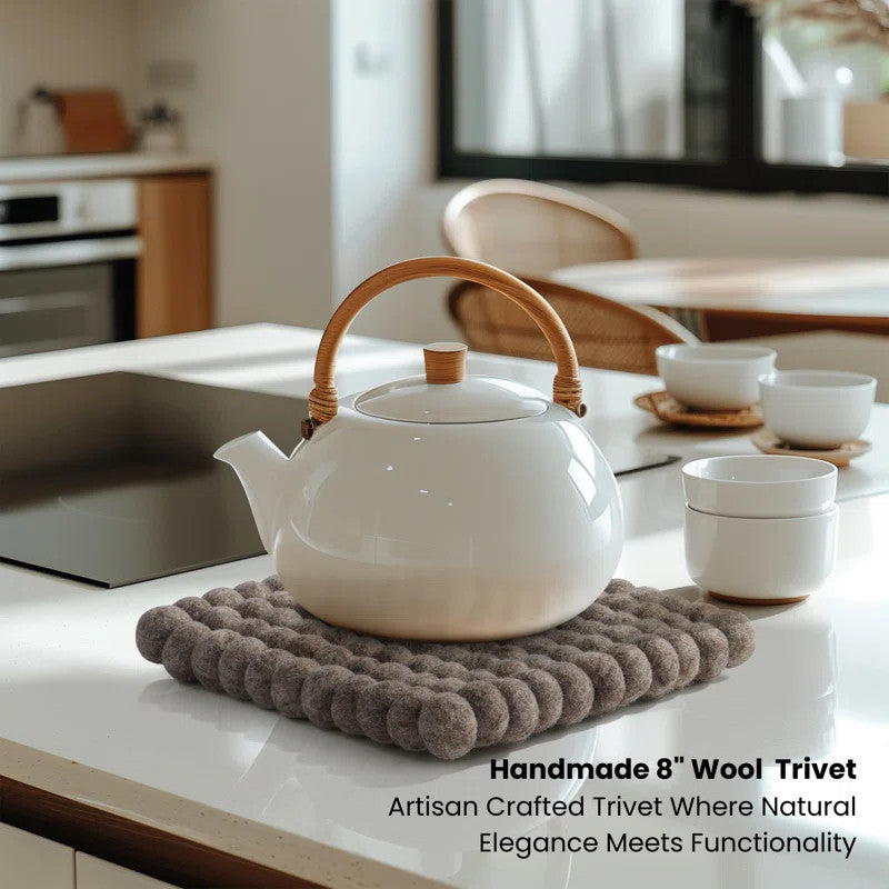 Square wool trivet - Light brown - Modwool