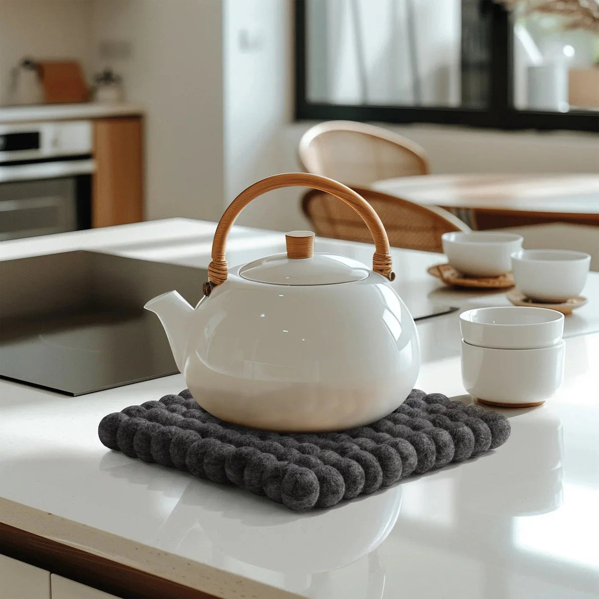 Sous-plat carré - Gris foncé - Modwool