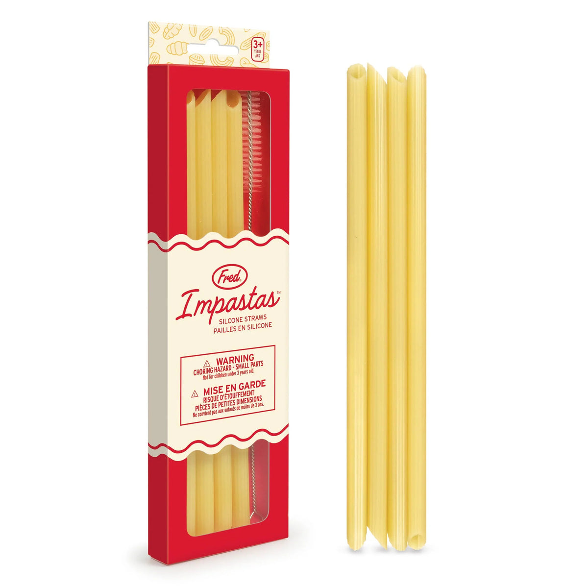 Silicone straw set with brush - Pasta - Fred
