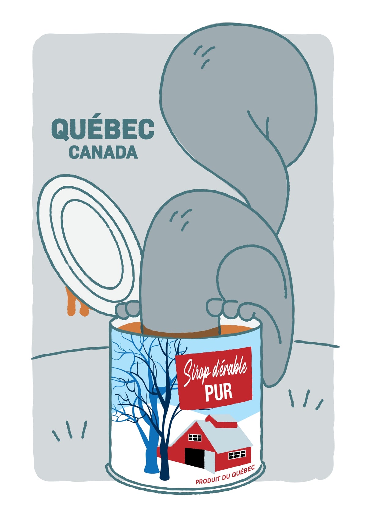 Squirrel Syrup Postcard 4 x 6 lb