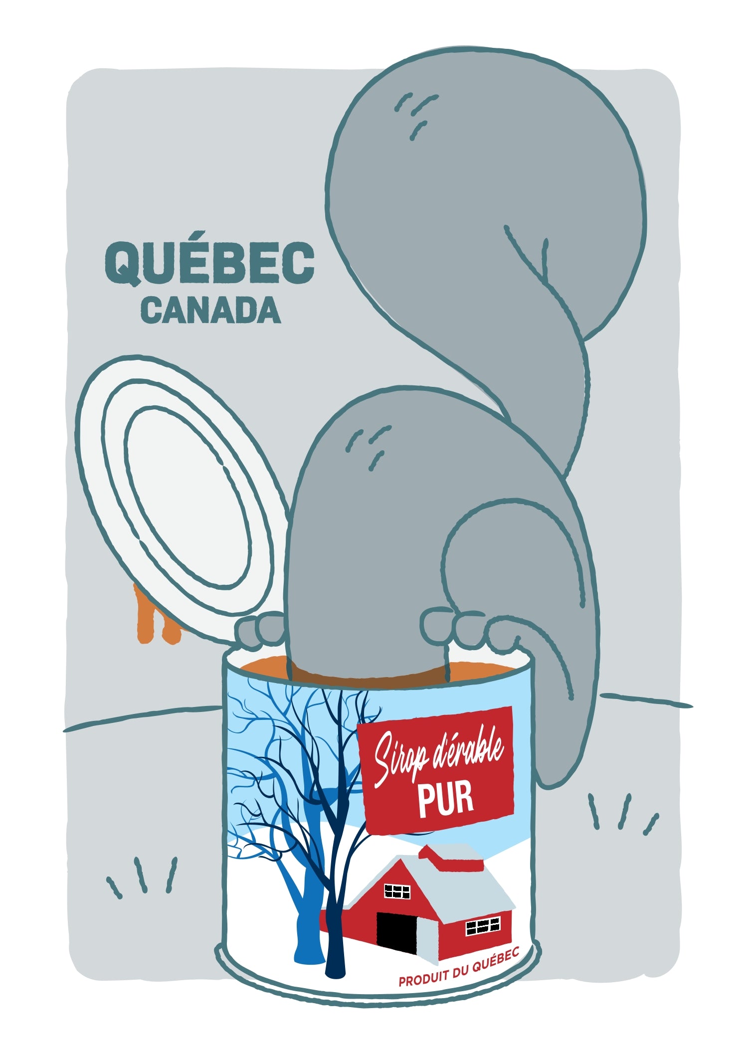 Squirrel Syrup Postcard 4 x 6 lb