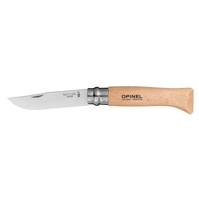 Couteau Baroudeur Inox No 8 - Naturel hêtre - Opinel
