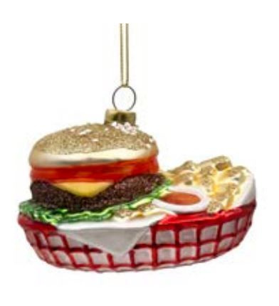 Ornement - Hamburger frites - Christmas forever