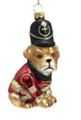 Ornement - Bulldog doré en uniforme de soldat - Christmas forever