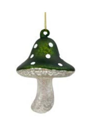 Ornament - Green polka dot mushroom - Christmas forever
