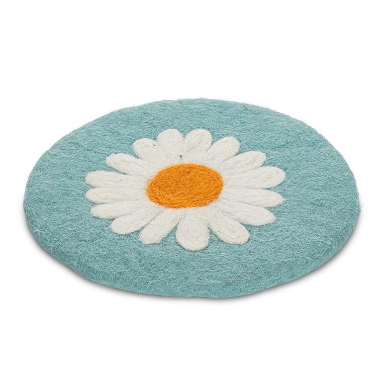 Marguerite blue wool trivet - Abbott
