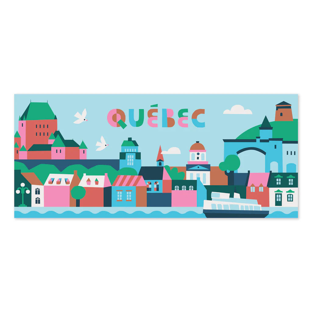Long postcard Panorama Quebec - Paperole