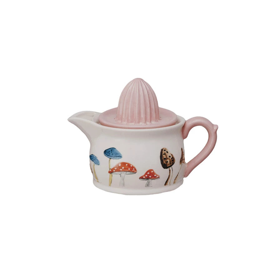 Presse-agrume peint à la main - Rose champignons - Creative Co-op