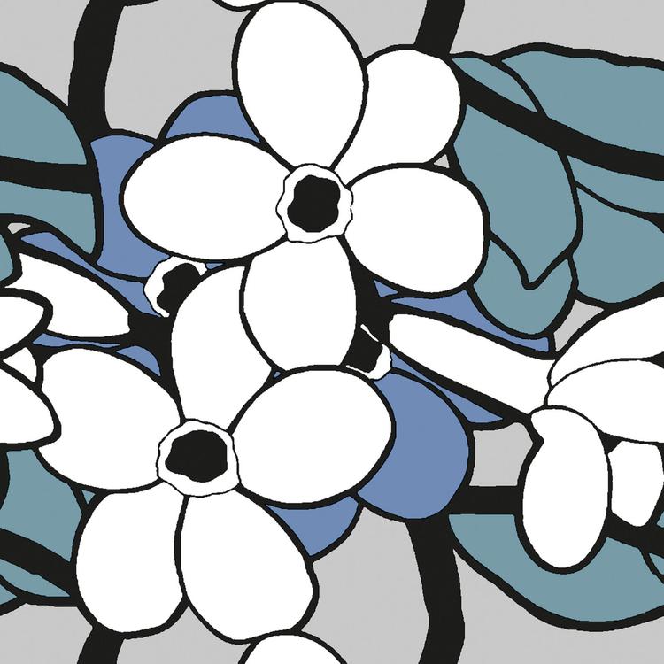 Napkins grosses fleurs bleues et blanches  - Vallila