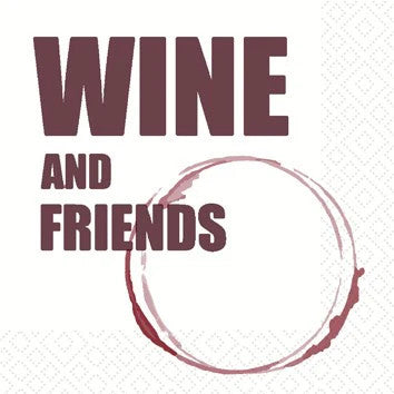 Napkins  Wine & friends 24x24 cm - Paper+ Design
