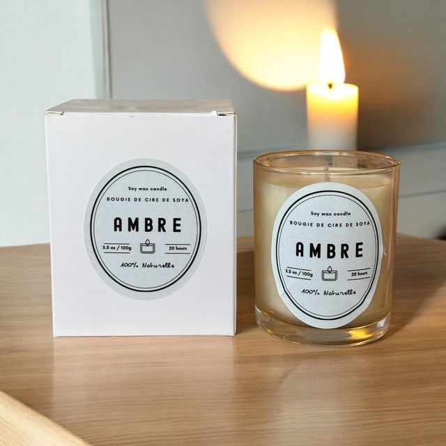 Bougie de cire de soya - Ambre - 0323 LB