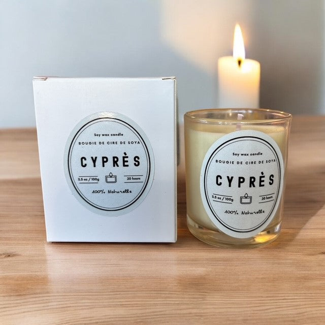 Bougie de cire de soya - Cyprès - 0322 LB