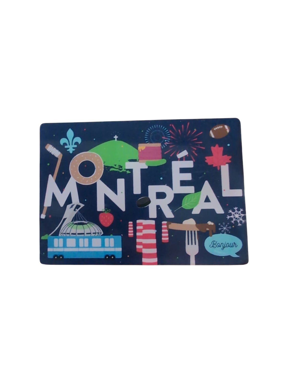 Aimant acrylique bleu - Montréal Emblèmes 2 illustré LB