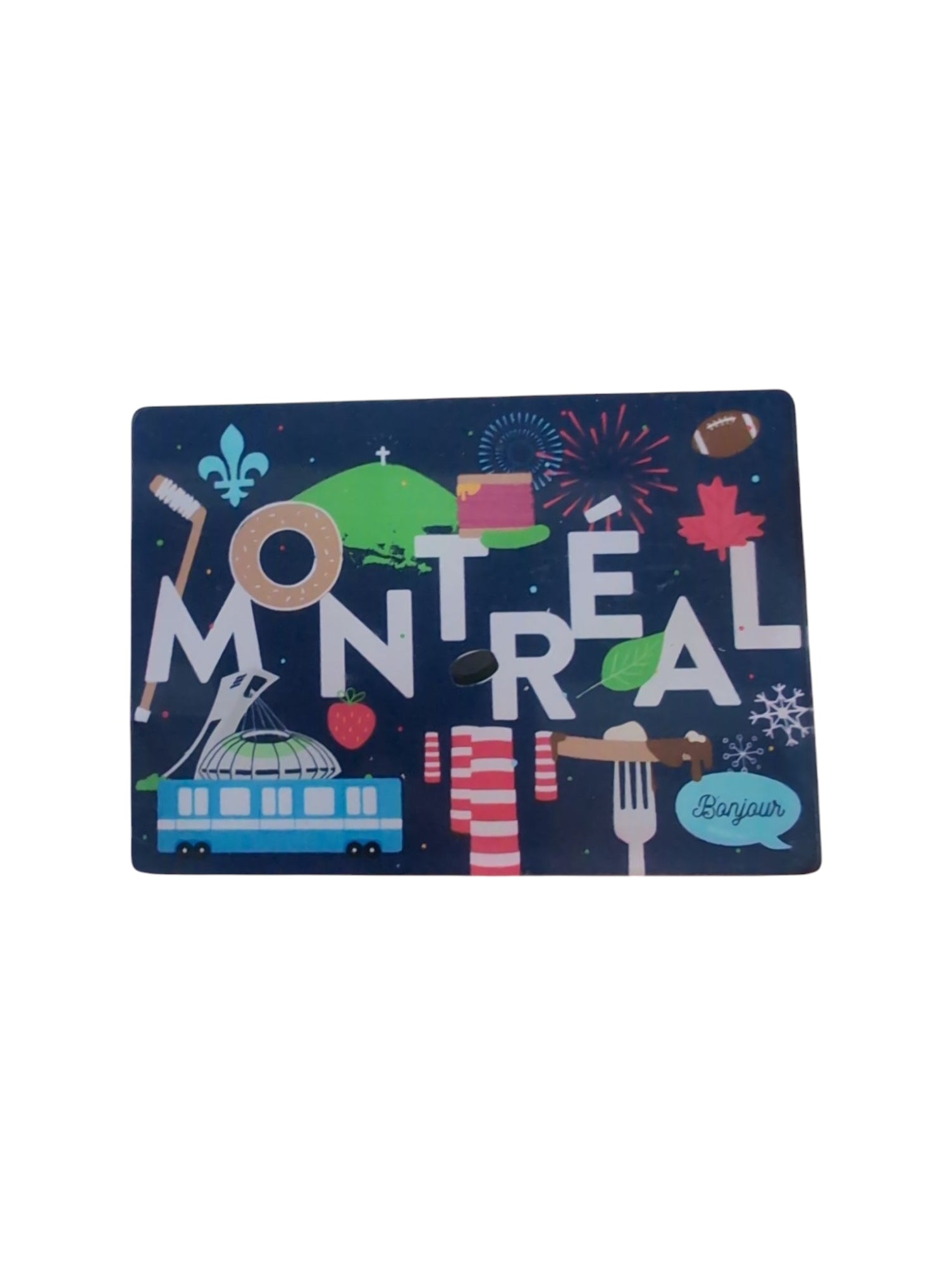 Aimant acrylique bleu - Montréal Emblèmes 2 illustré LB