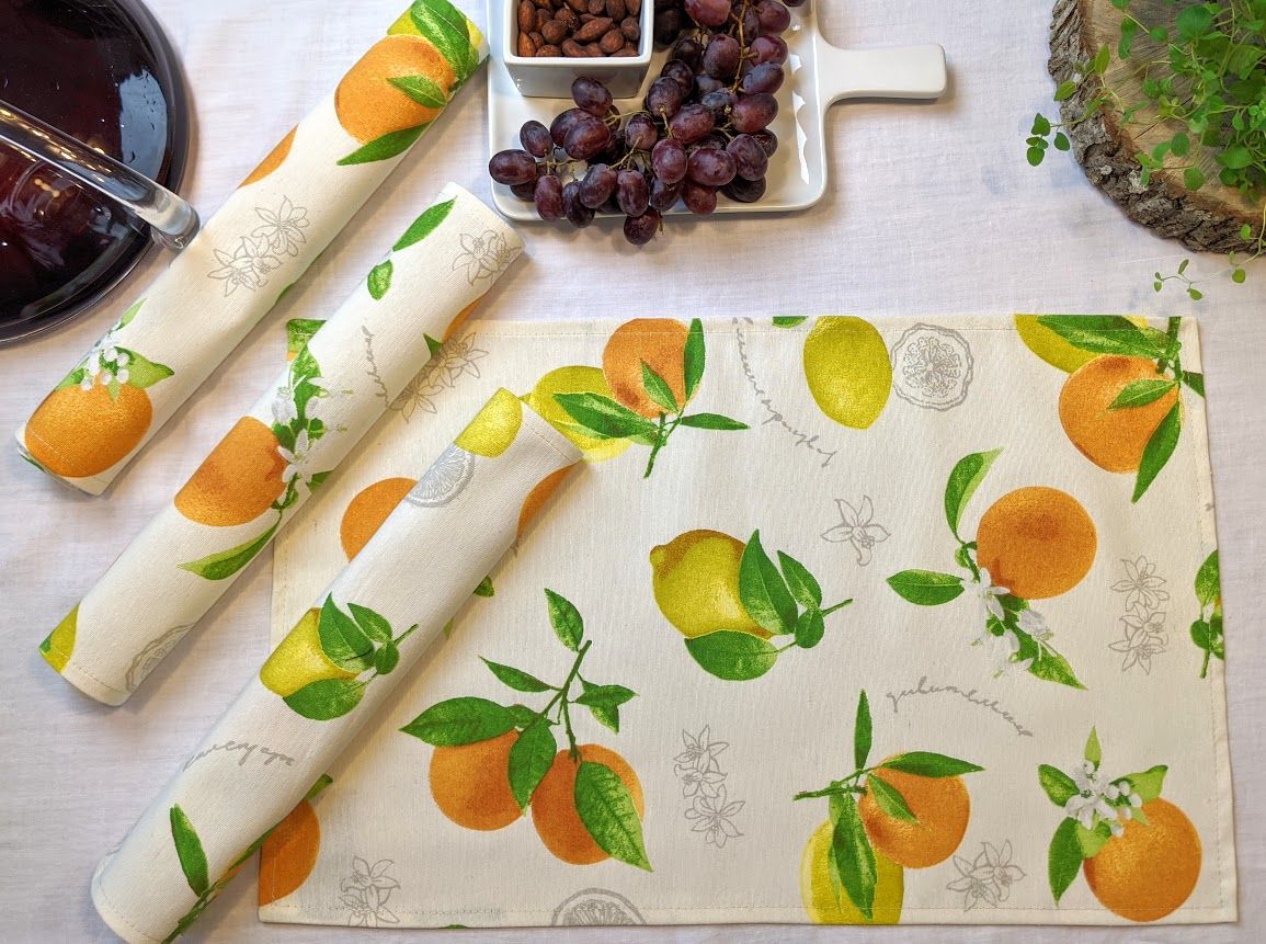 Napperons (x2) - Sac en vrac - Agrumes