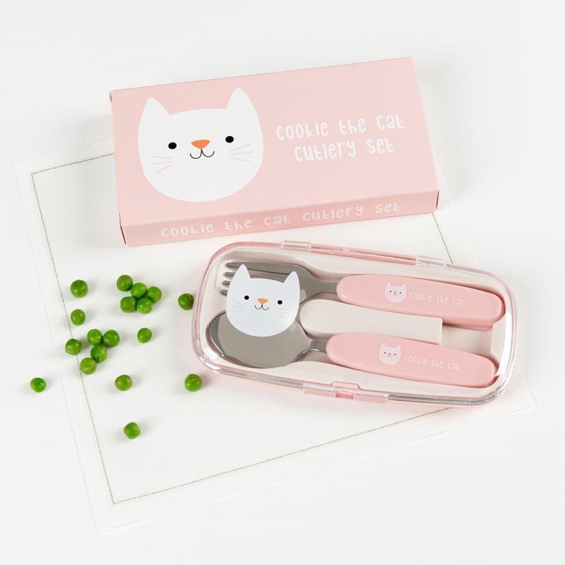 Children's utensil set - Cookie the cat design - Rex London