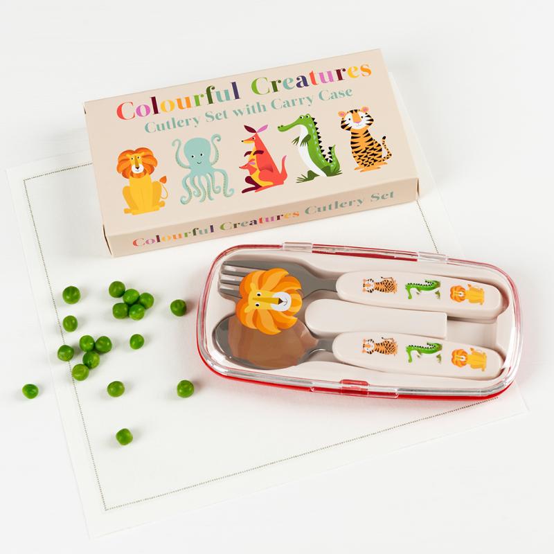 Children's utensil set - Colourful Creatures design - Rex London