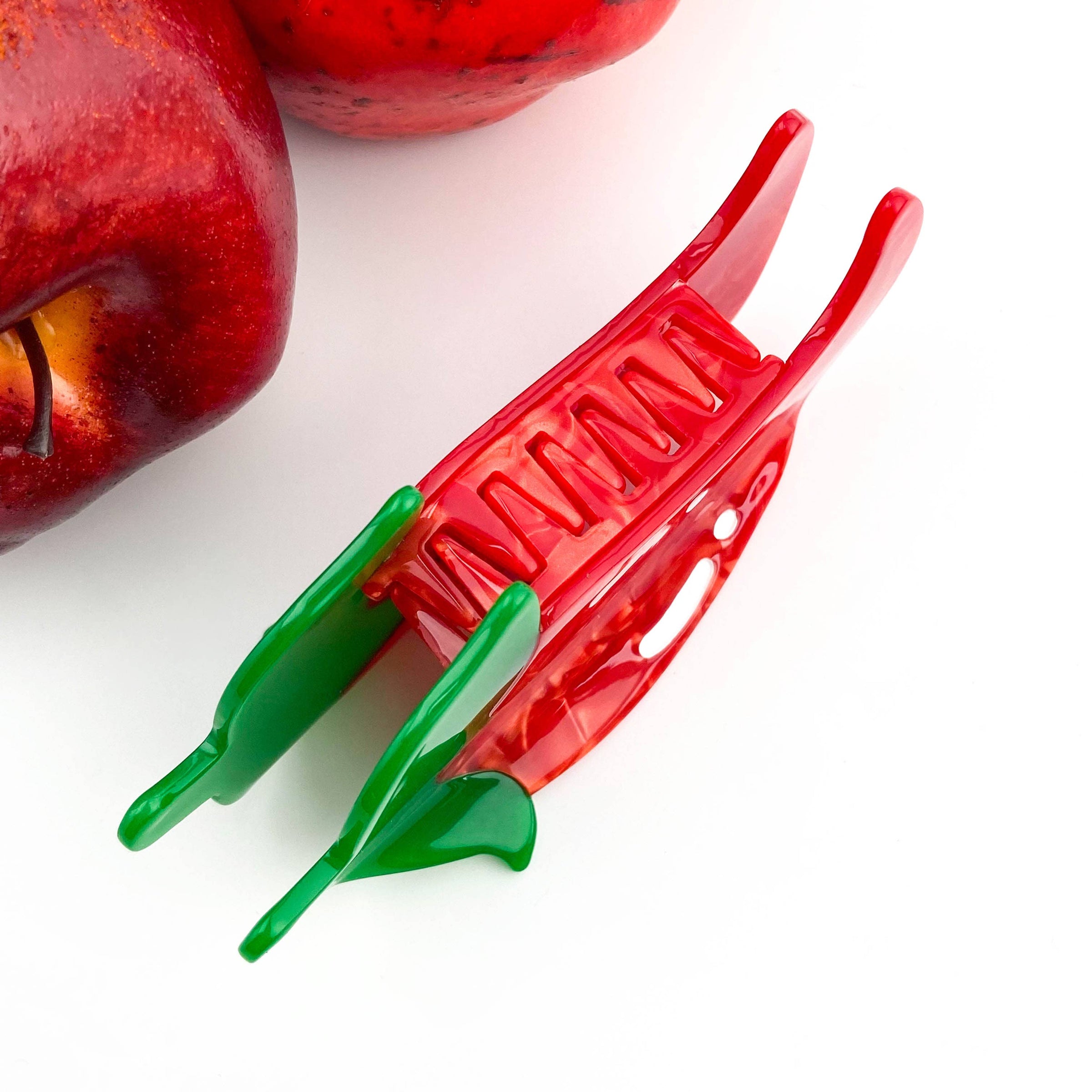 Barrette pince à cheveux en forme de piment rouge