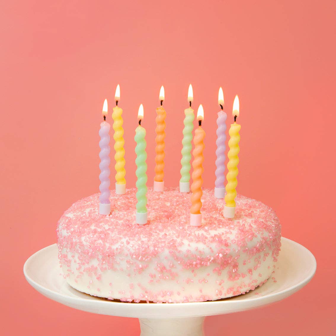 Bougies d'anniversaire tourbillons pastel - Pack de 8 | Bougies de gâteau |