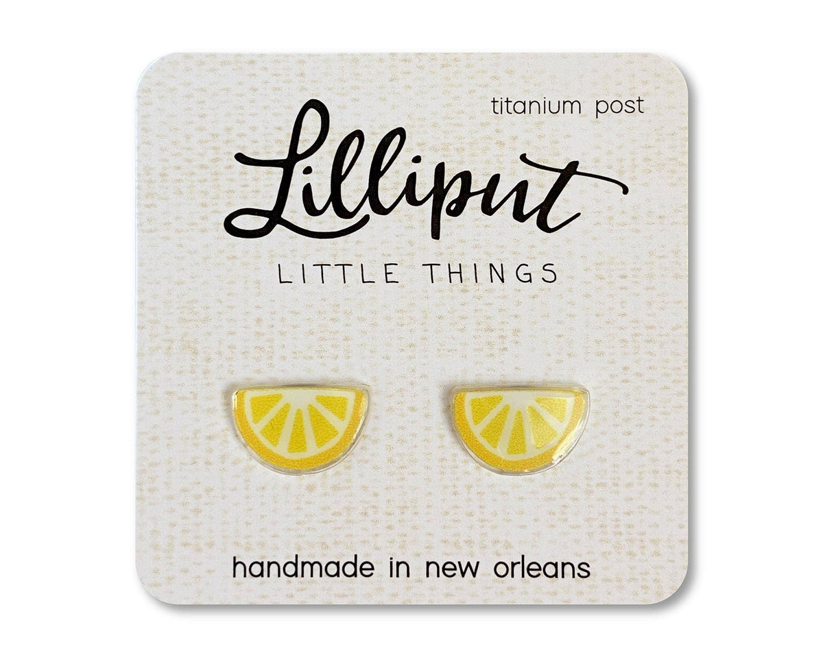 Boucles d'oreilles quartier de citron // Boucles d'oreilles fruitées