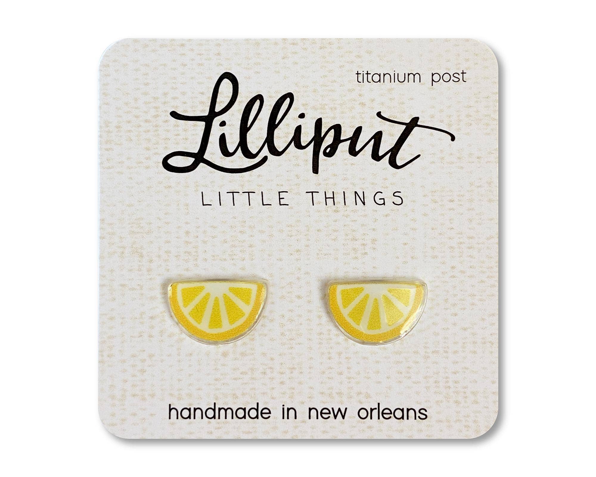 Boucles d'oreilles quartier de citron // Boucles d'oreilles fruitées
