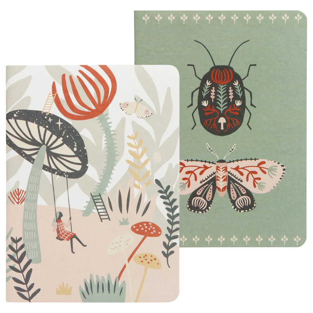 Ensemble de 2 carnets plantes et champignons - Danica Studio