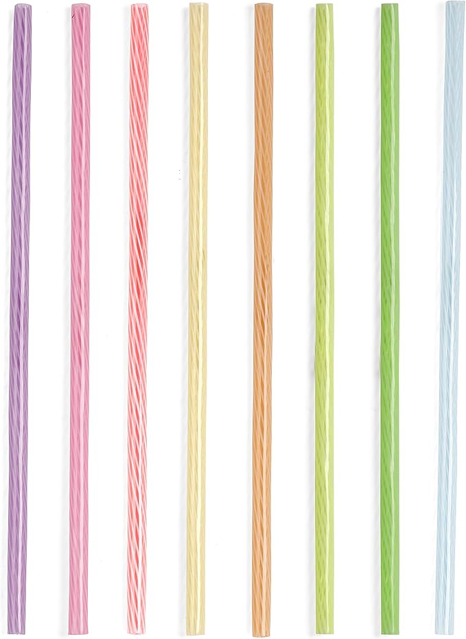 Multicolored reusable straws