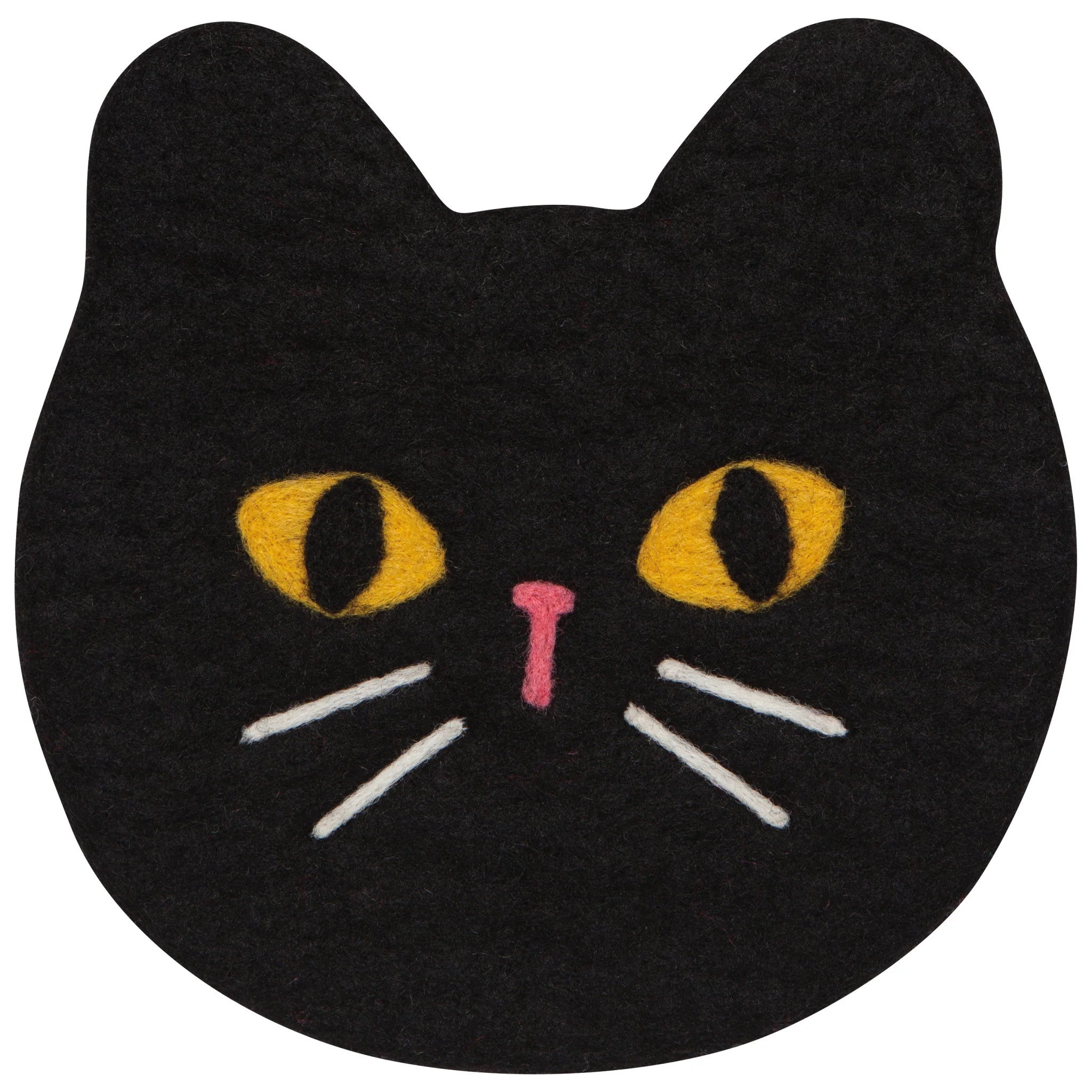 Black cat felted wool trivet - Danica Jubilee