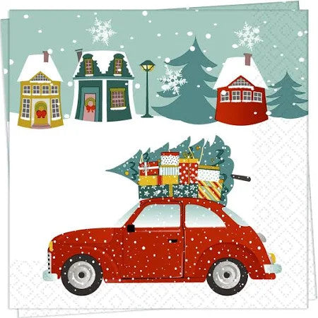 Napkins 24x24 cm - X-Mas Car - Twilight Collection - OCD