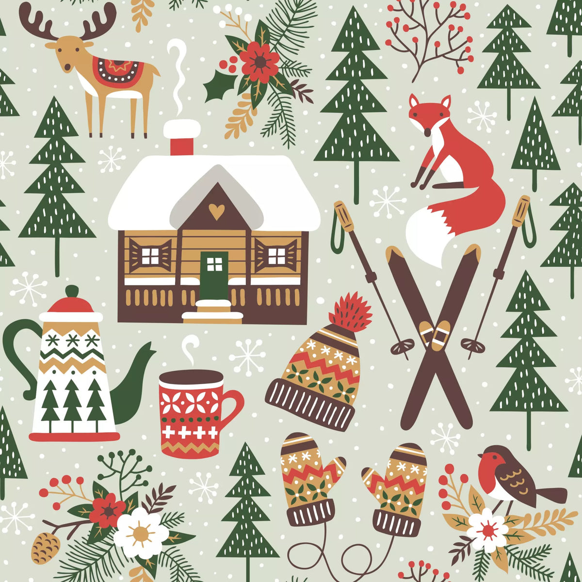 Napkins 24x24 cm - Winter Cabin - Twilight Collection - OCD