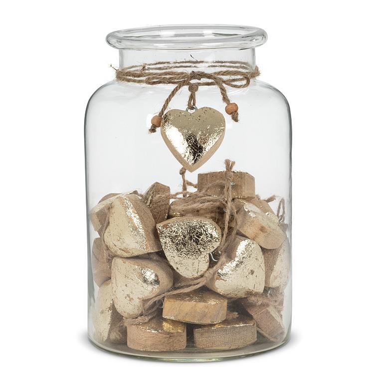 Single ornament - Large gilded wooden heart - Abbott