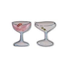 Hand-painted cocktail-shaped dish - Creative coop