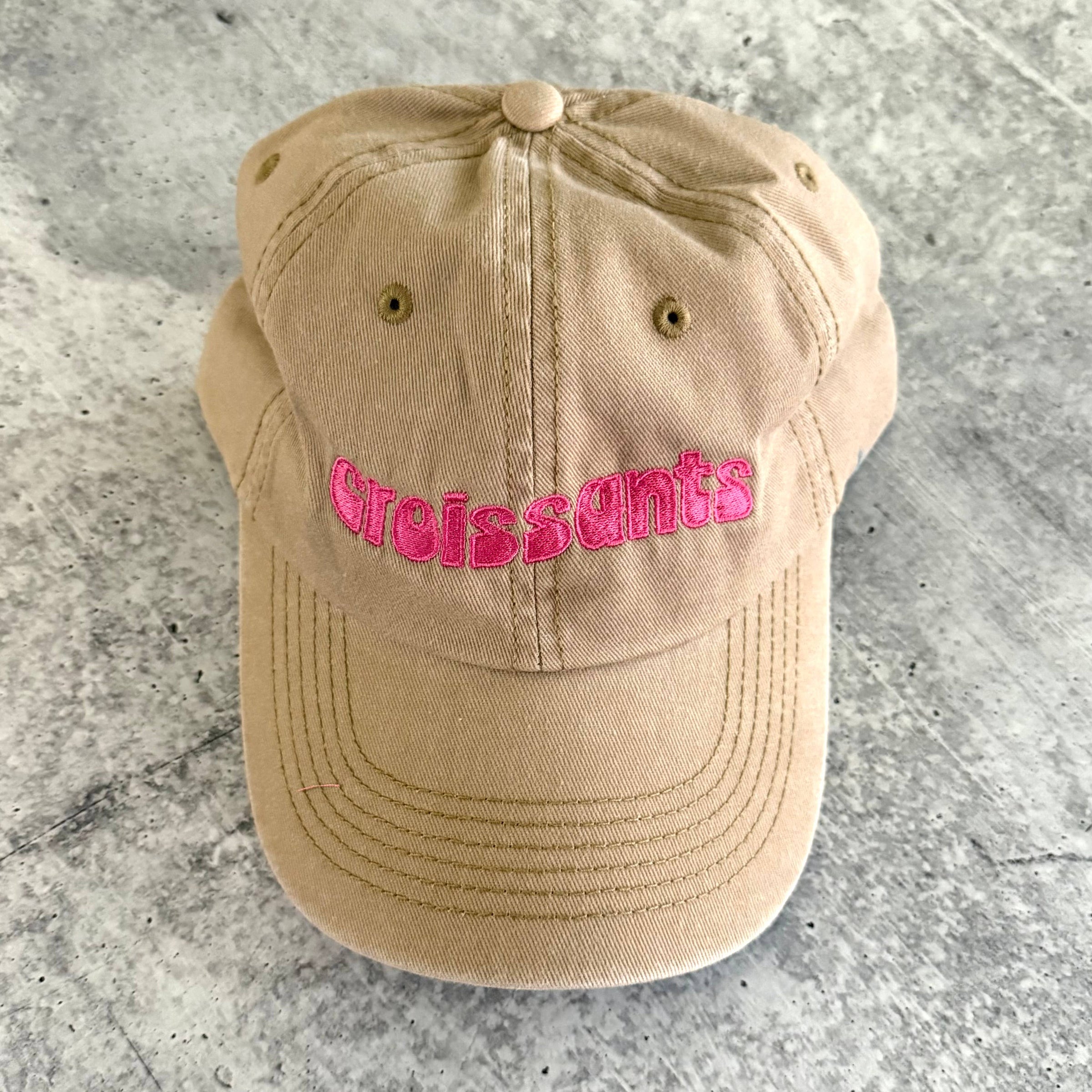 Casquette baseball « croissants » style dad hat pour chef et boulanger
