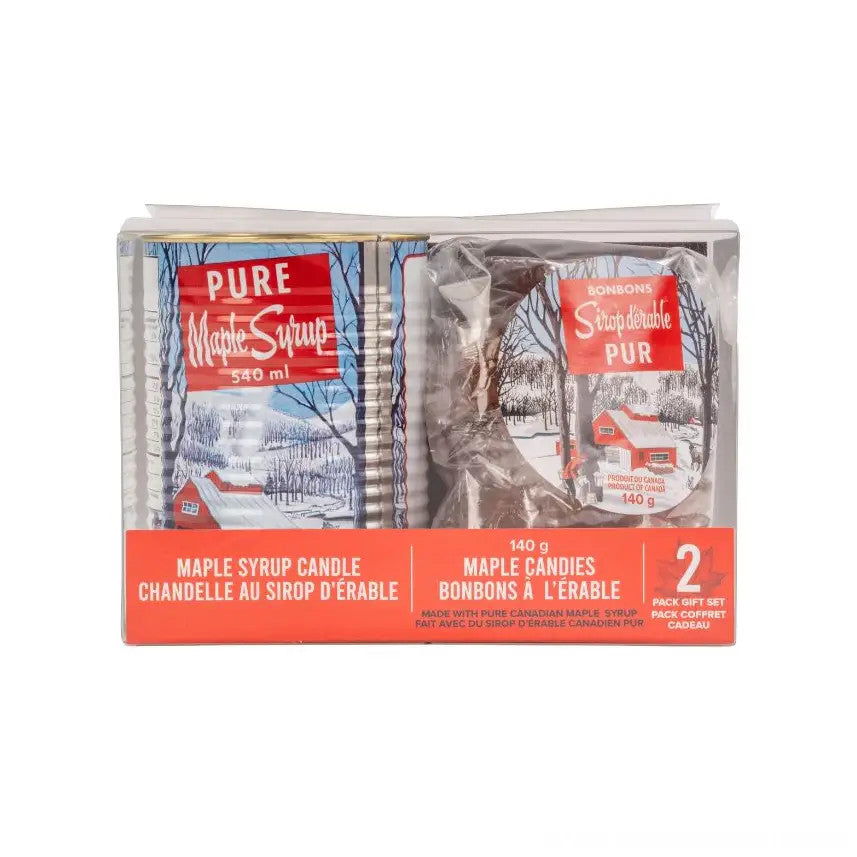 Cadeau bougie sirop + bonbons à l'érable 140g (grand format) - Seracon
