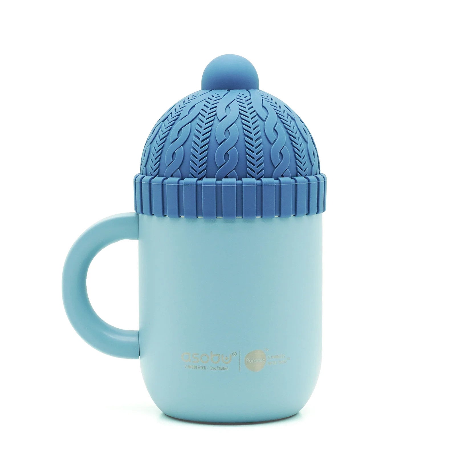 Tasse isotherme « Happy Hats » bleu, 12 oz.