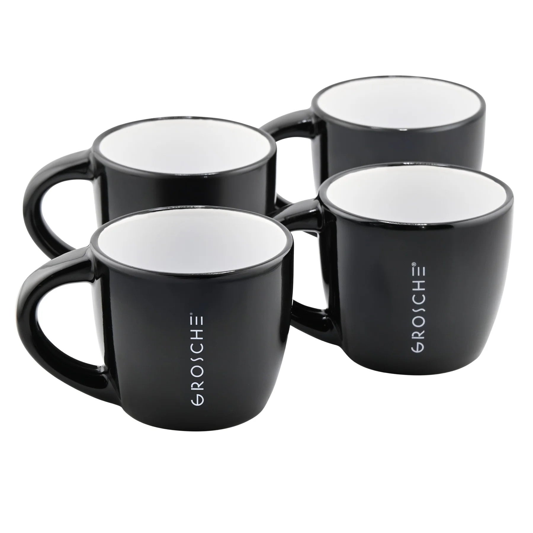 Tasses à espresso en céramique noir (4 x 150ml) - GROSCHE