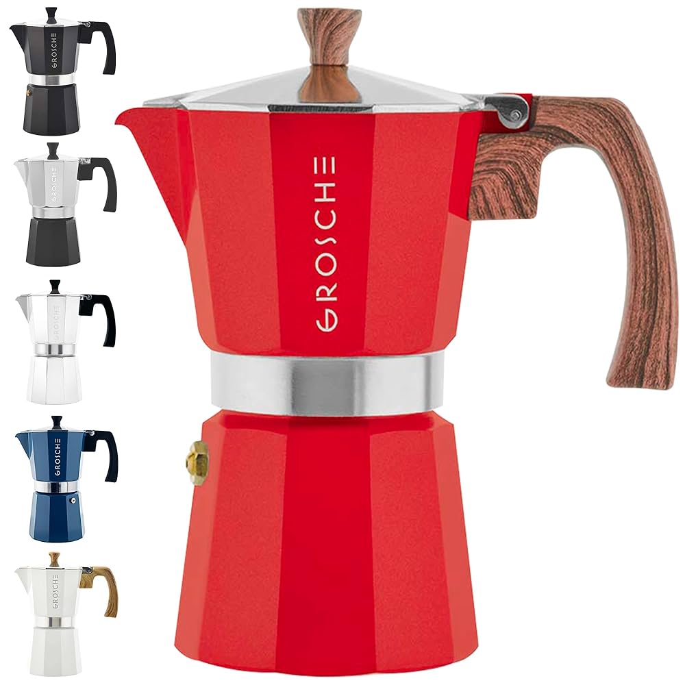 Cafetière rouge à espresso - 9 tasses - Modèle Milano - GROSCHE